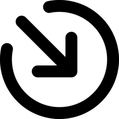Arrow Narrow Circle Broken Down Right Sketch Drawing Svg, Free Vectors File